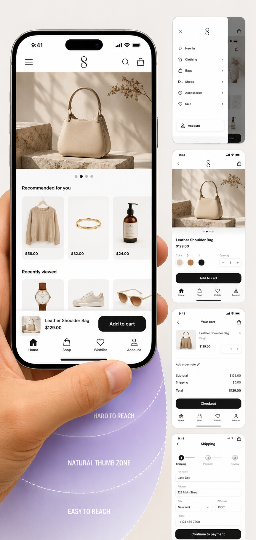 Mobile-first and “thumb-zone” design
