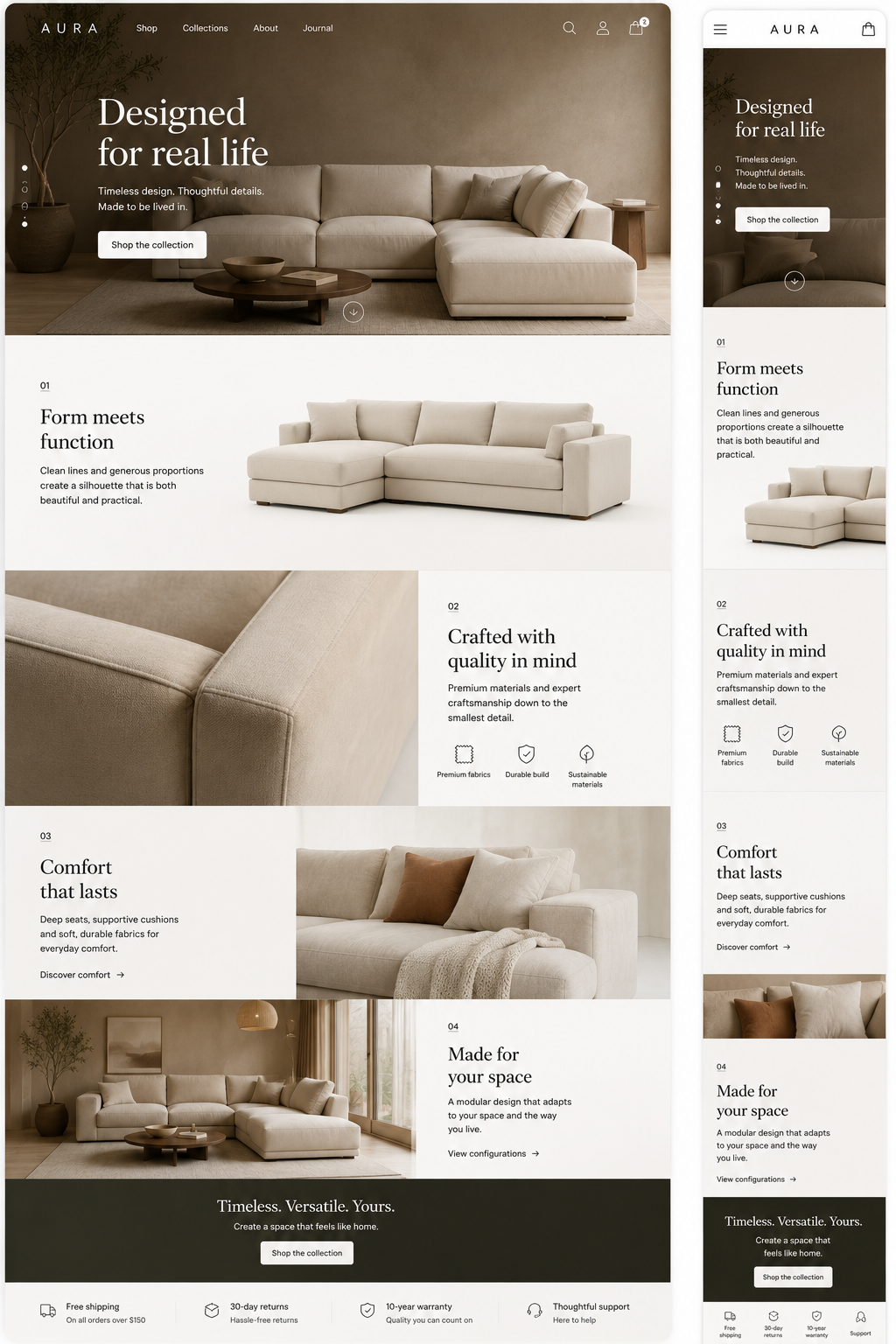 Scroll-driven storytelling and product reveals