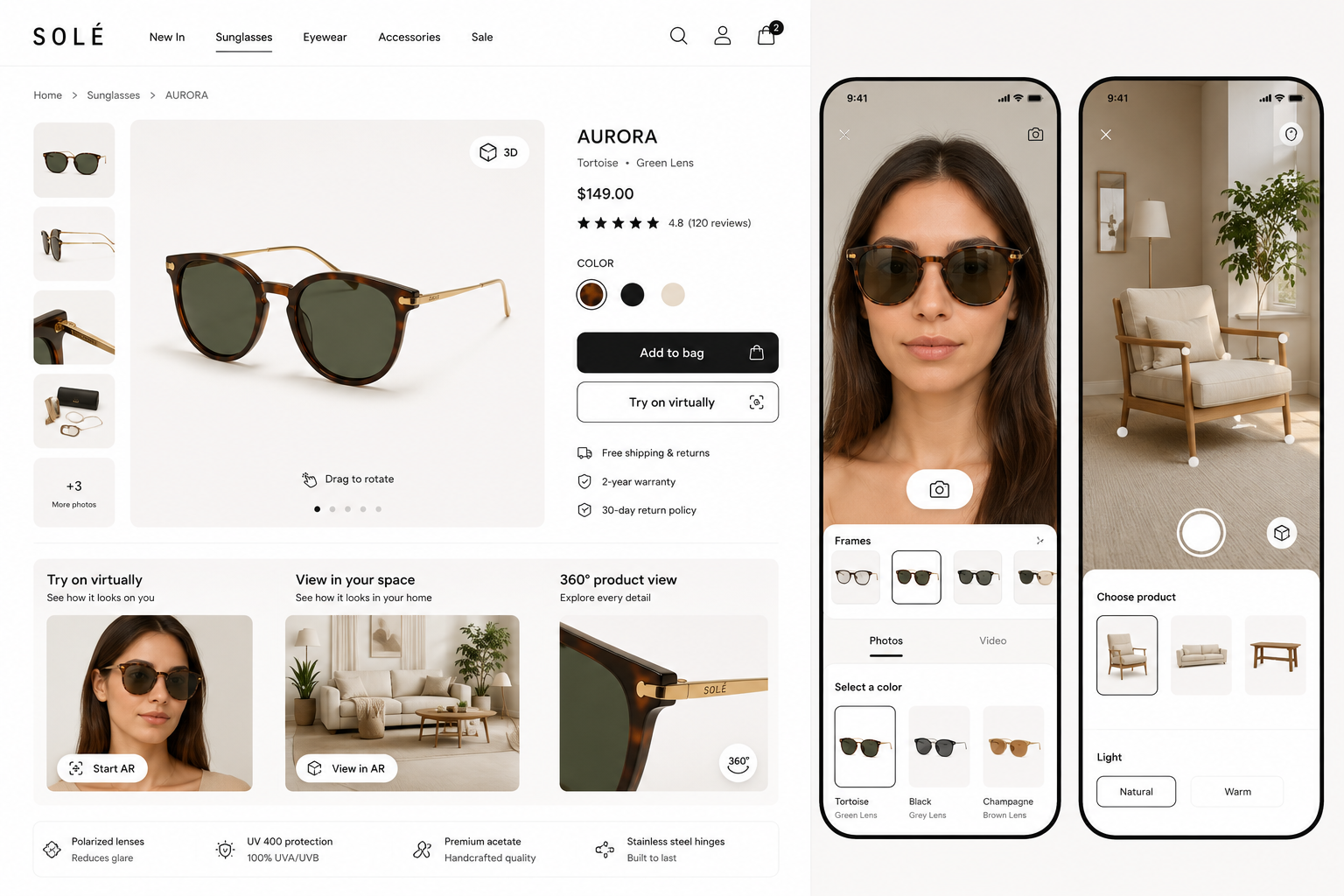 Immersive shopping: AR and 3D