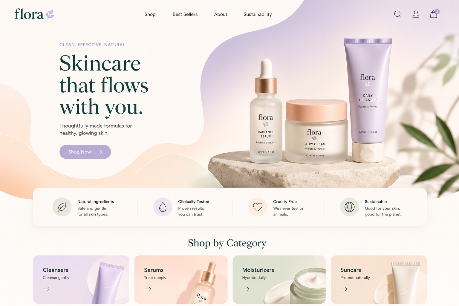 Organic shapes and soft gradients