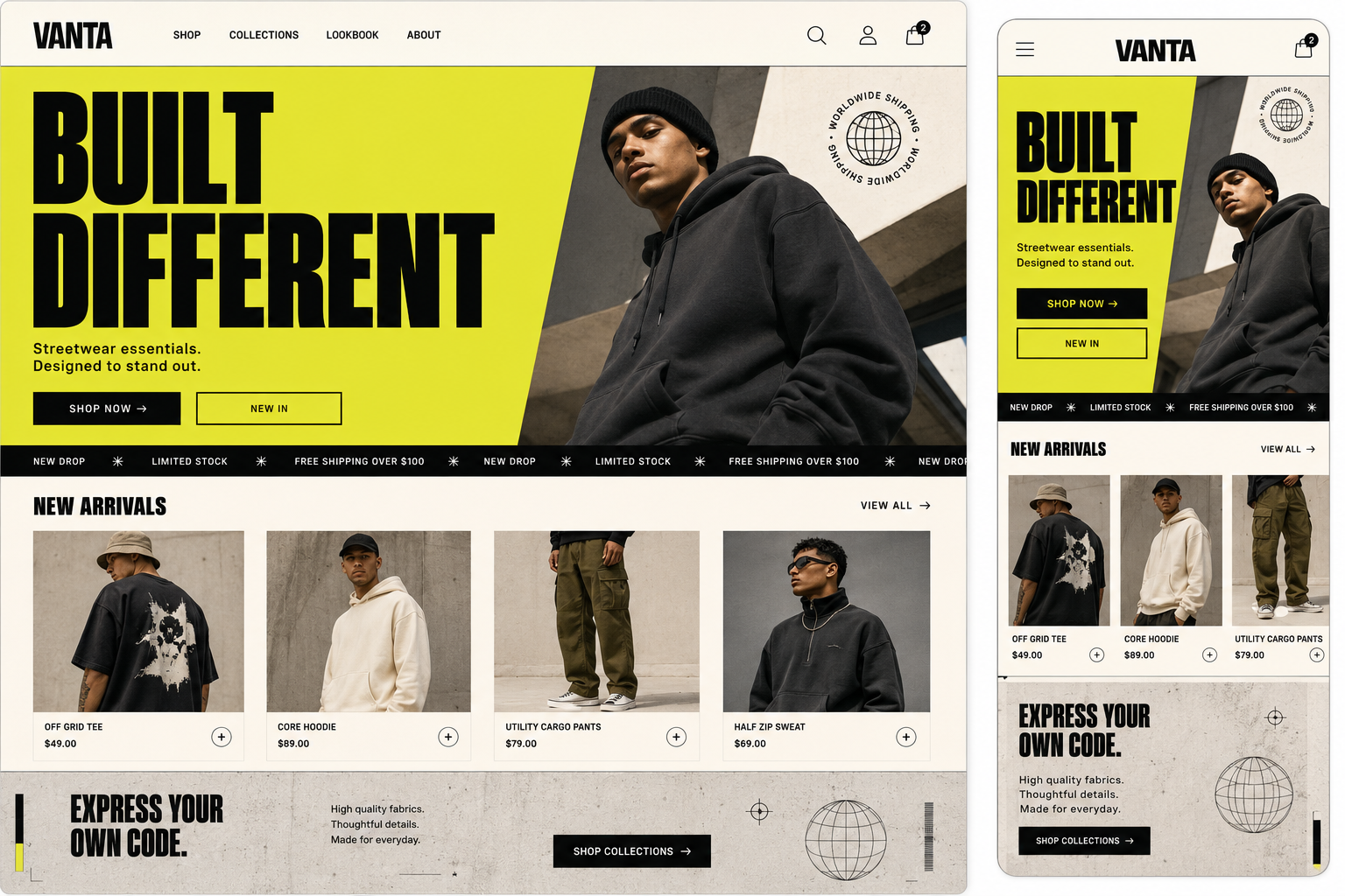 Bold typography and distinctive aesthetics