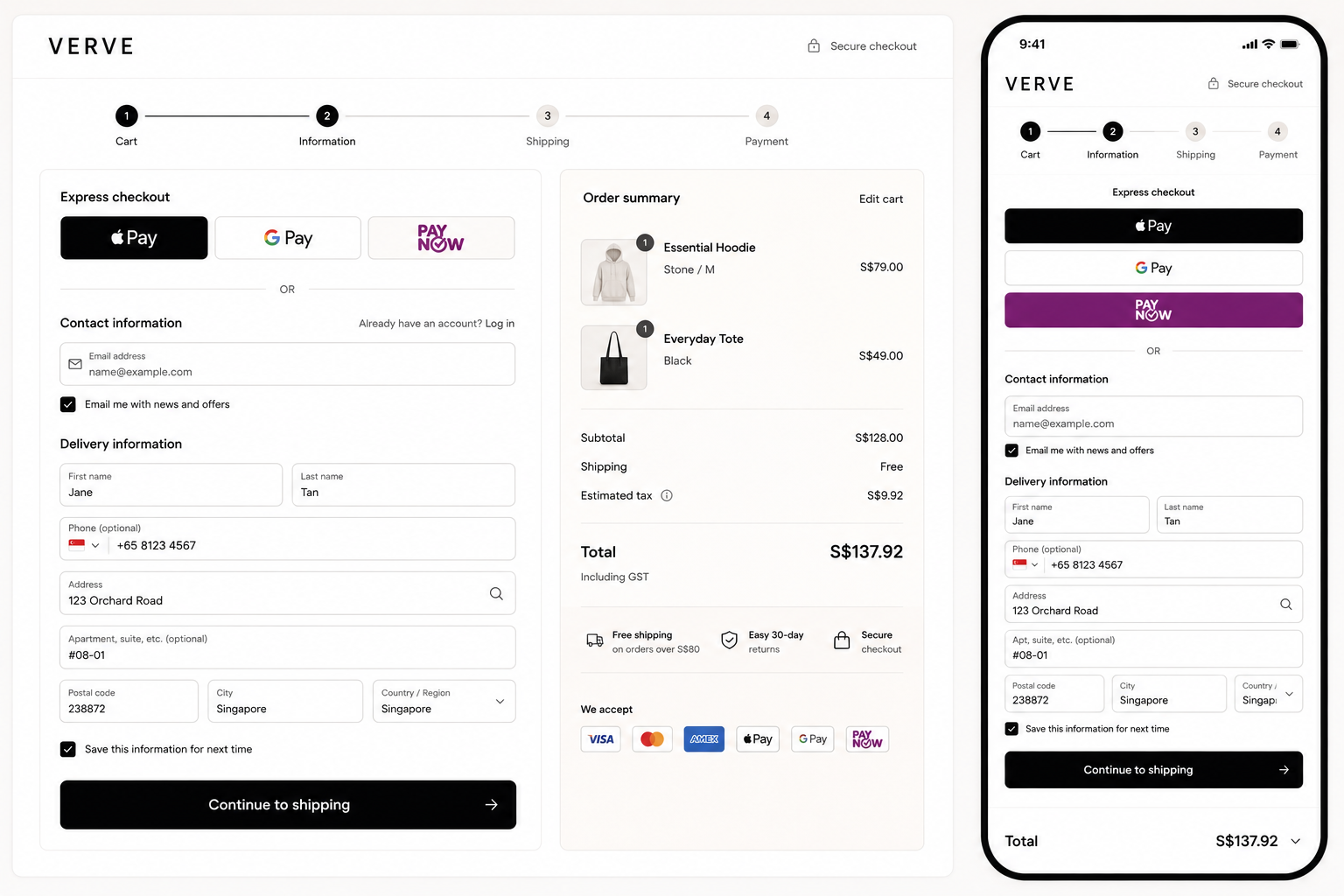 Frictionless checkout and flexible payments