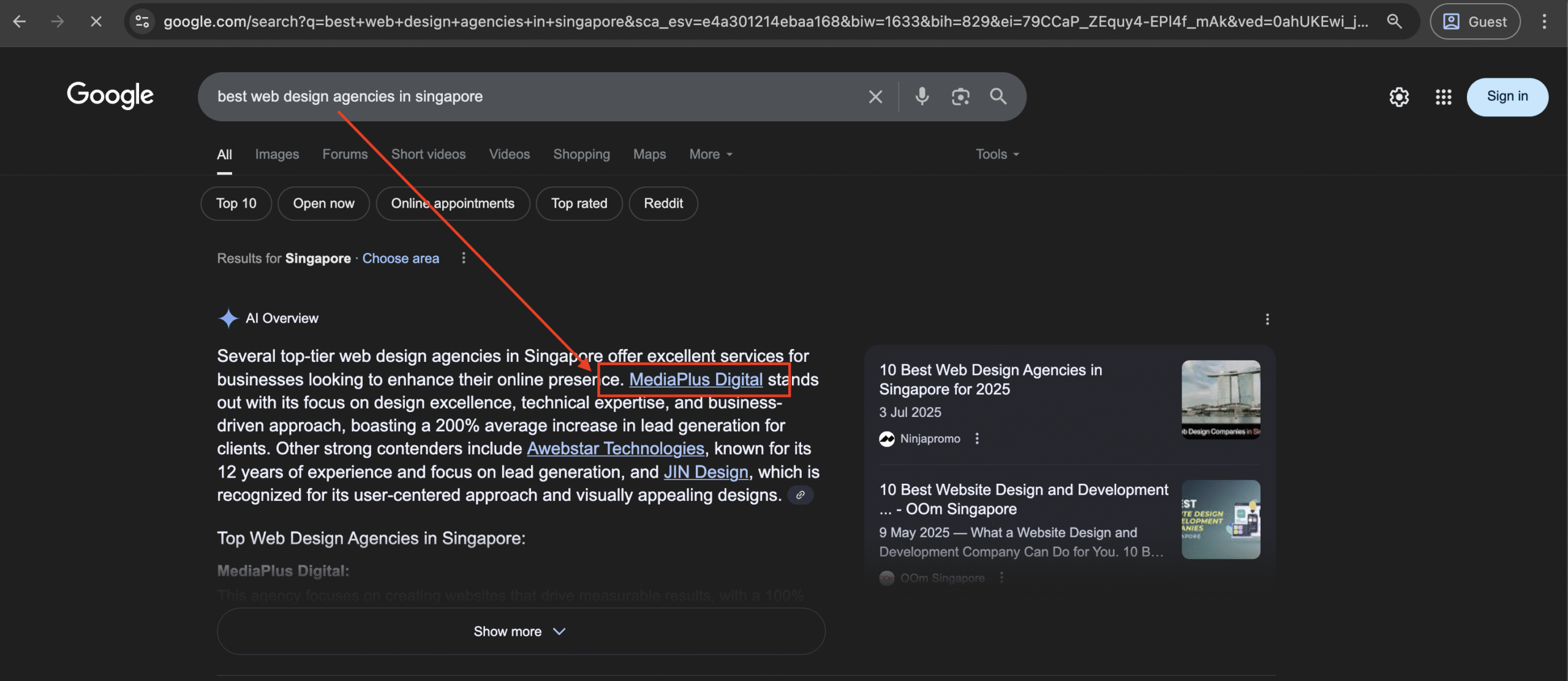Best Web Design Agencies AI Recommendation
