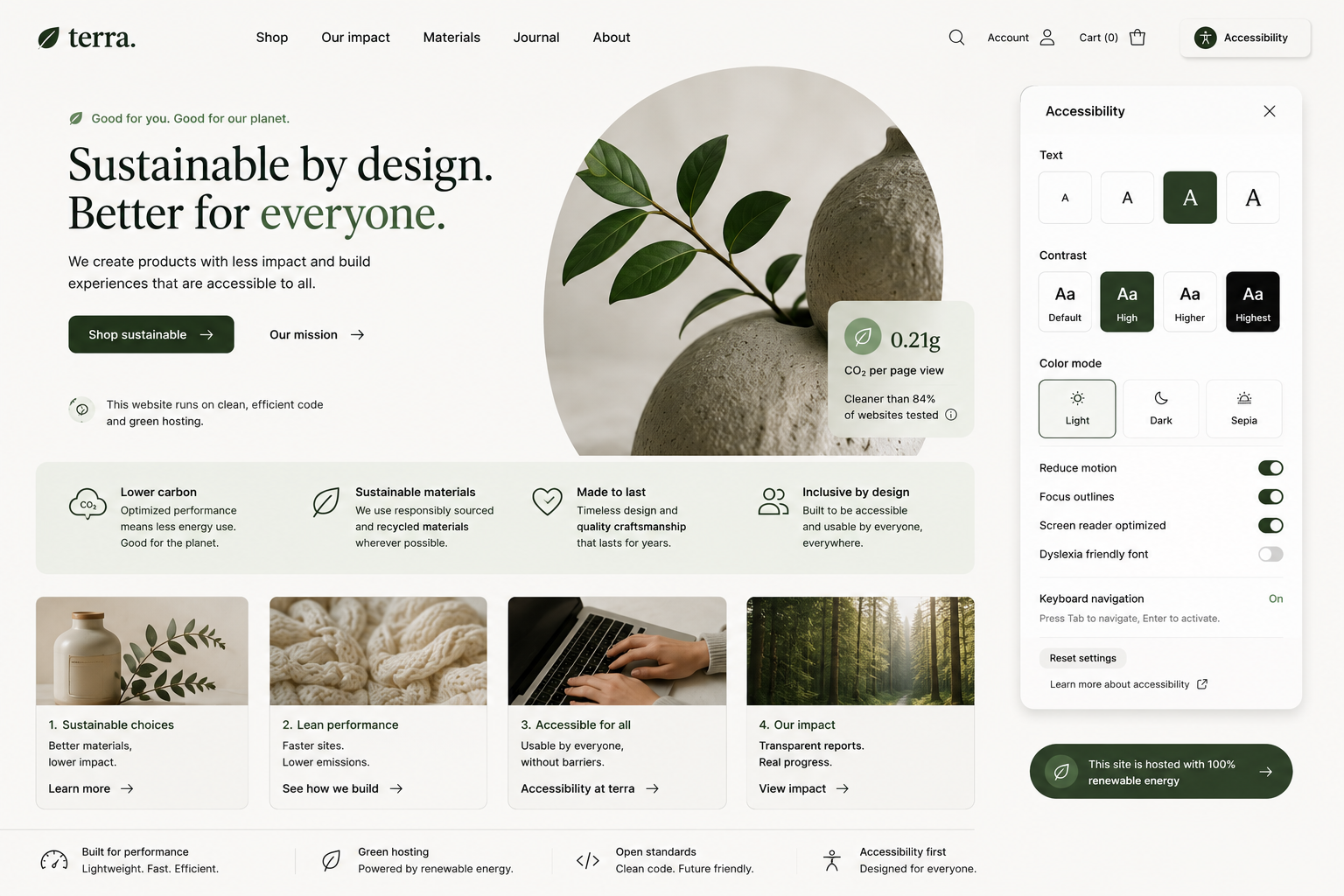 Sustainable and accessible design
