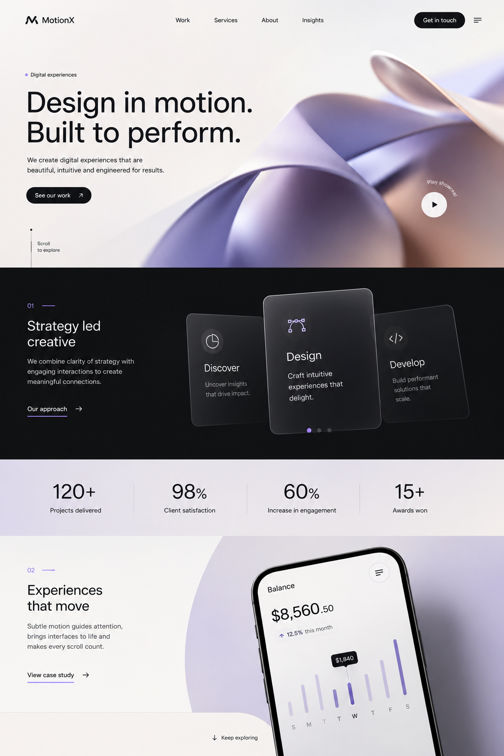 Motion design and scroll animation