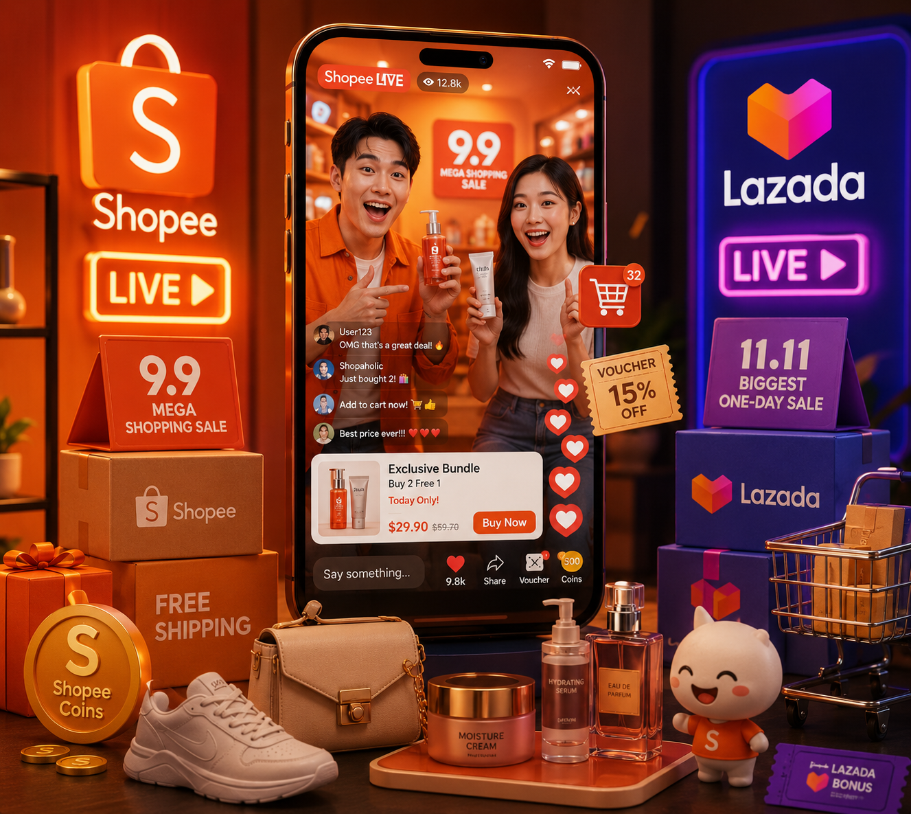 shopee-lazada-live